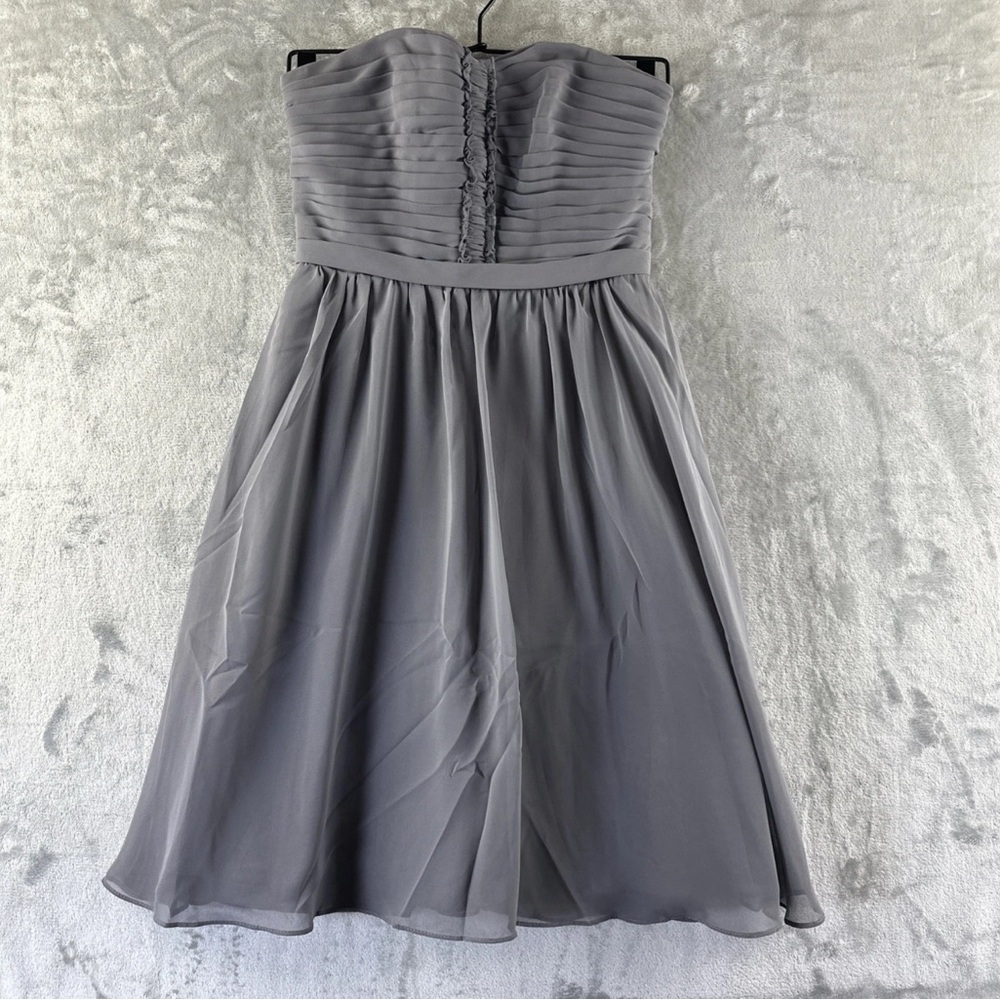 Alfred Angelo Dress Women’s 0 Charcoal Gray Strapless Formal.